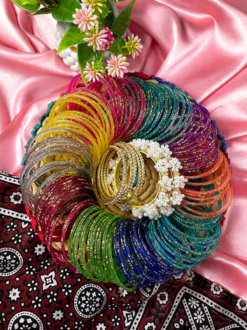 Bindiya Bond Deal Box – Multi-Color Hyderabadi Glass Bangles